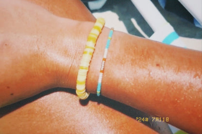 “your the sunshine of my eye” yellow summer clay bracelet