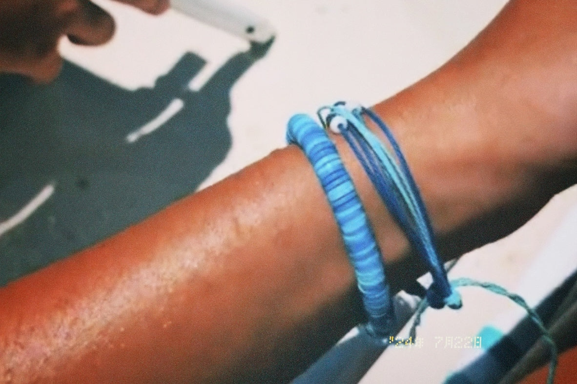 “ when life is a movie, you’re the best part” light blue clay bracelet